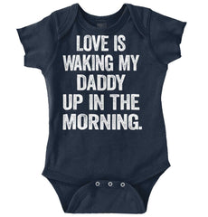 Waking Up Daddy Romper Bodysuit-Direct To Garment Print-Brisco Baby