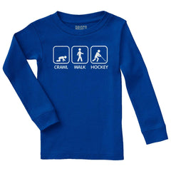 Crawl Walk Hockey Solid Baby Pajama Top-Direct To Garment Print-Brisco Baby