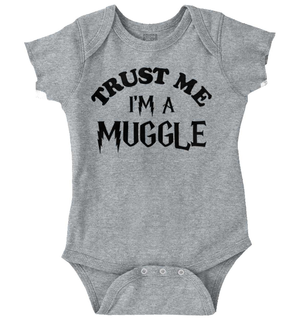Trust Me I'm A Muggle Romper Bodysuit-Direct To Garment Print-Brisco Baby