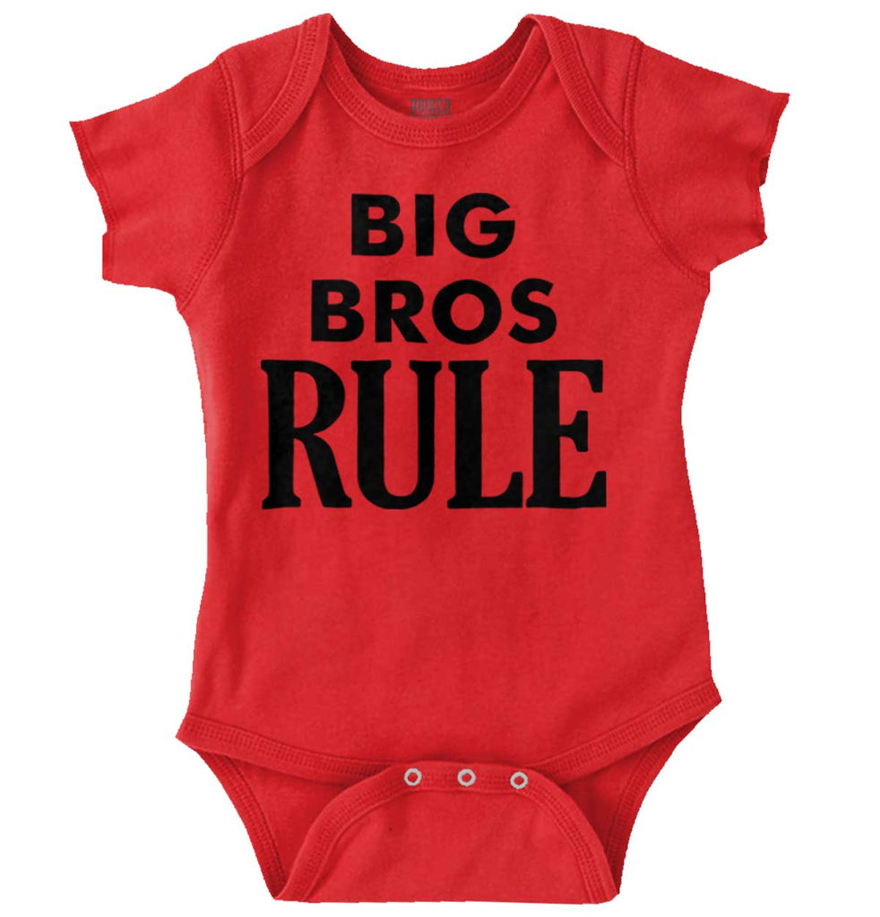 Big Bros Rule Romper Bodysuit-Direct To Garment Print-Brisco Baby