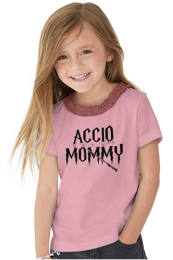 Accio Mommy Toddler Ruffled Trim T-Shirt-Direct To Garment Print-Brisco Baby