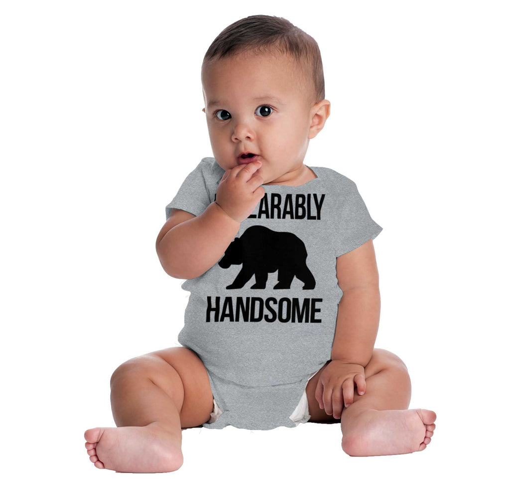 Unbearably Handsome Romper Bodysuit-Direct To Garment Print-Brisco Baby