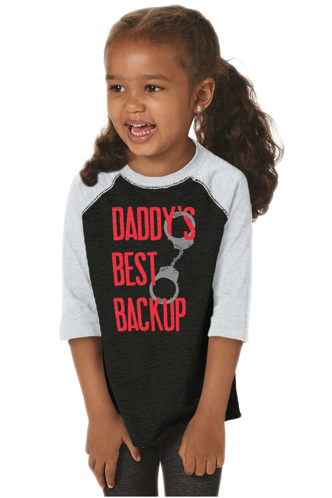 Daddy's Best Backup Toddler Baseball-Direct To Garment Print-Brisco Baby