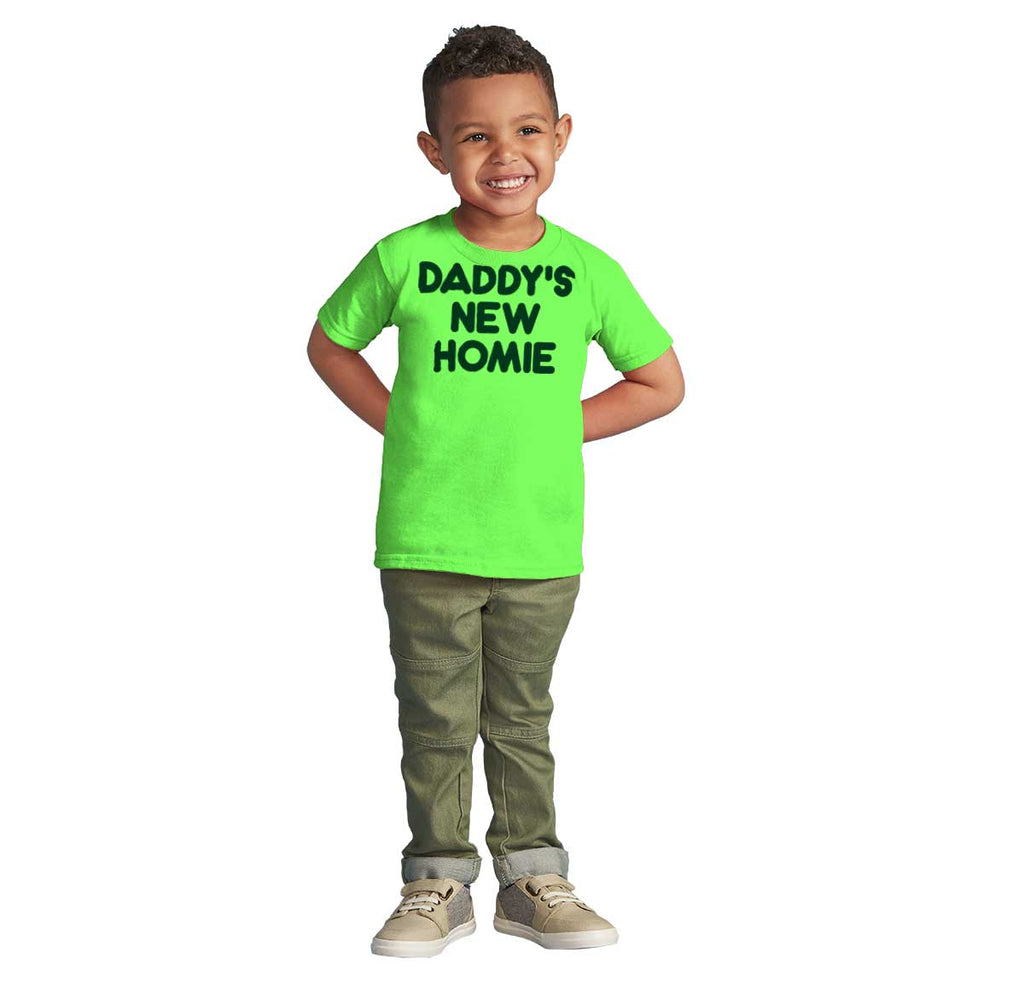 Daddy's New Homie Infant Toddler T Shirt-Direct To Garment Print-Brisco Baby