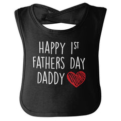 Happy 1st Father's Day Infant Baby Bib-Direct To Garment Print-Brisco Baby