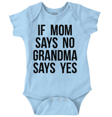 Grandma Says Yes Romper Bodysuit-Direct To Garment Print-Brisco Baby