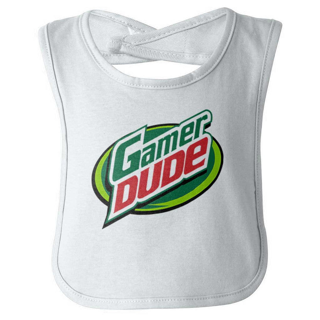 Gamer Dude Video Gaming Geek Infant Baby Bib-Direct To Garment Print-Brisco Baby
