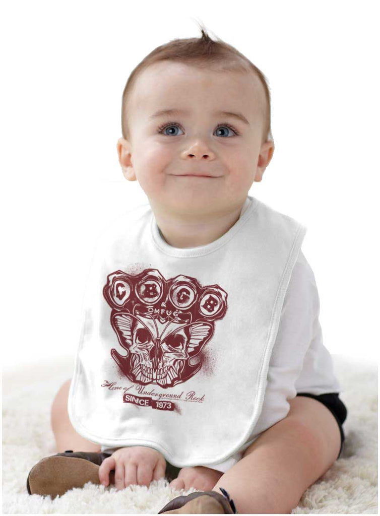 CBGB OMFUG Infant Baby Bib-Direct To Garment Print-Brisco Baby
