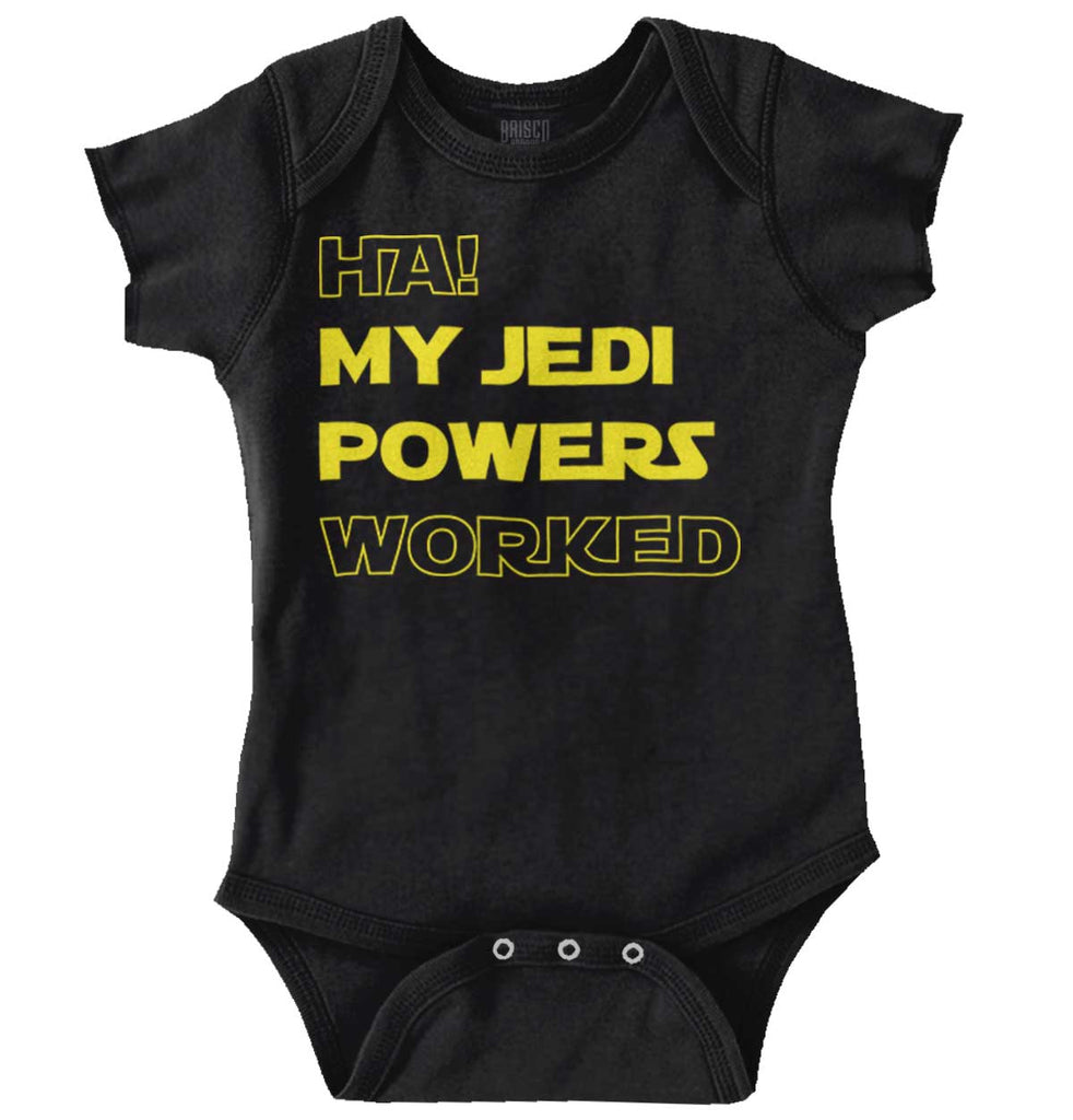 Jedi Powers Worked Romper Bodysuit-Direct To Garment Print-Brisco Baby