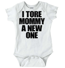 Tore Mommy A New One Romper Bodysuit-Direct To Garment Print-Brisco Baby