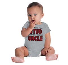 Think I'm A Stud Meet Uncle Romper Bodysuit-Direct To Garment Print-Brisco Baby