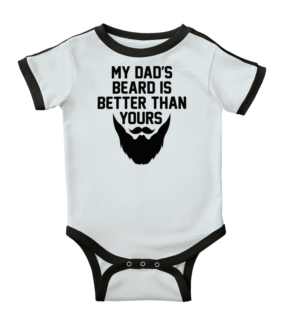 Dad's Beard Ringer Romper Bodysuit-Direct To Garment Print-Brisco Baby