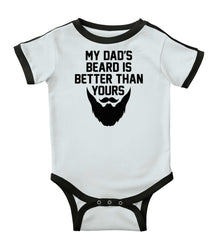 Dad's Beard Ringer Romper Bodysuit-Direct To Garment Print-Brisco Baby