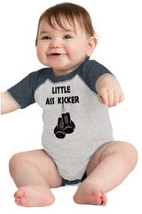 Little Ass Kicker Raglan Romper Bodysuit-Direct To Garment Print-Brisco Baby