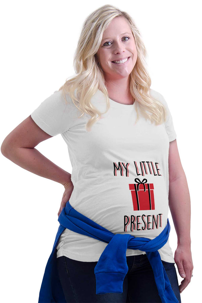 My Little Present Maternity T-Shirt-Direct To Garment Print-Brisco Baby
