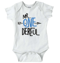 Mr. Onederful Romper Bodysuit-Direct To Garment Print-Brisco Baby