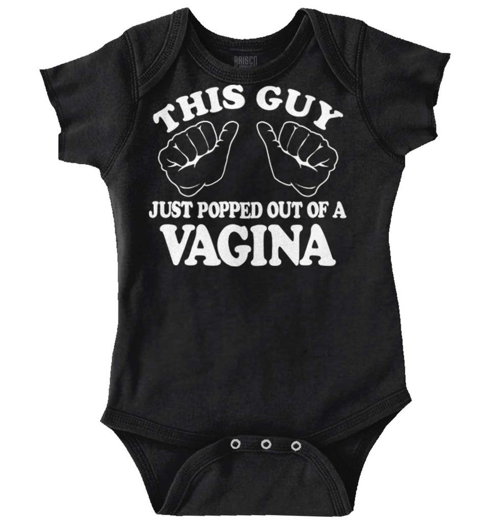 Popped Out of Vagina Romper Bodysuit-Direct To Garment Print-Brisco Baby