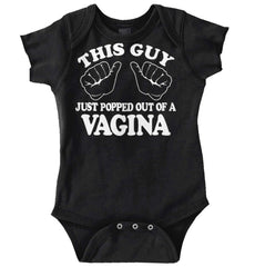 Popped Out of Vagina Romper Bodysuit-Direct To Garment Print-Brisco Baby