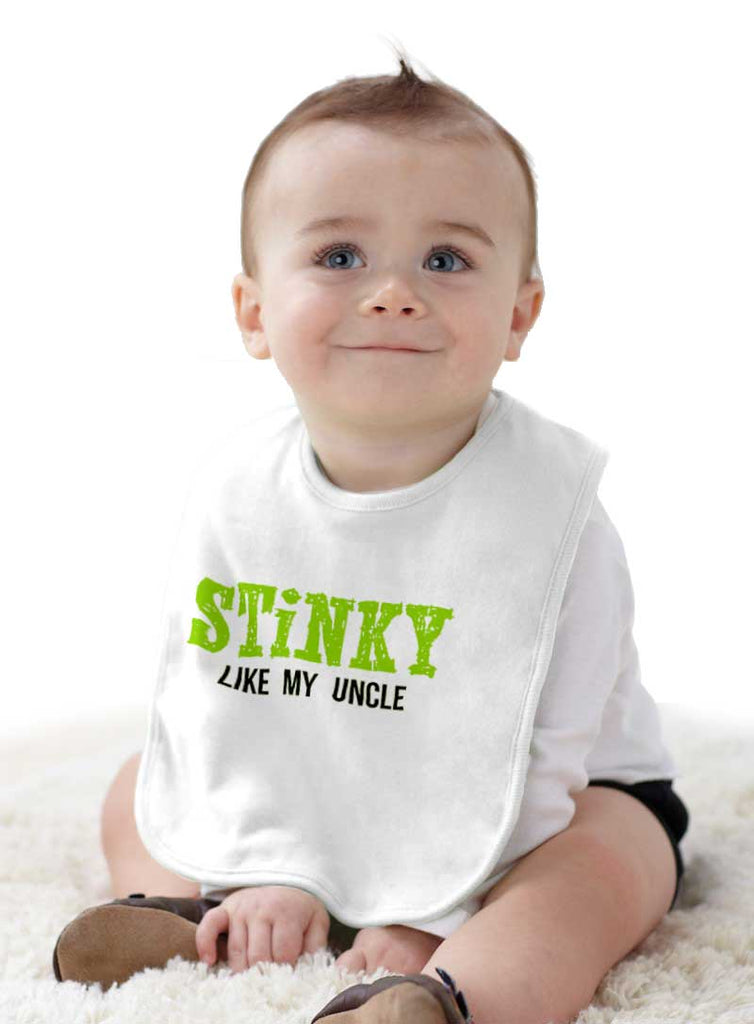 Stinky Like My Uncle Infant Baby Bib-Direct To Garment Print-Brisco Baby