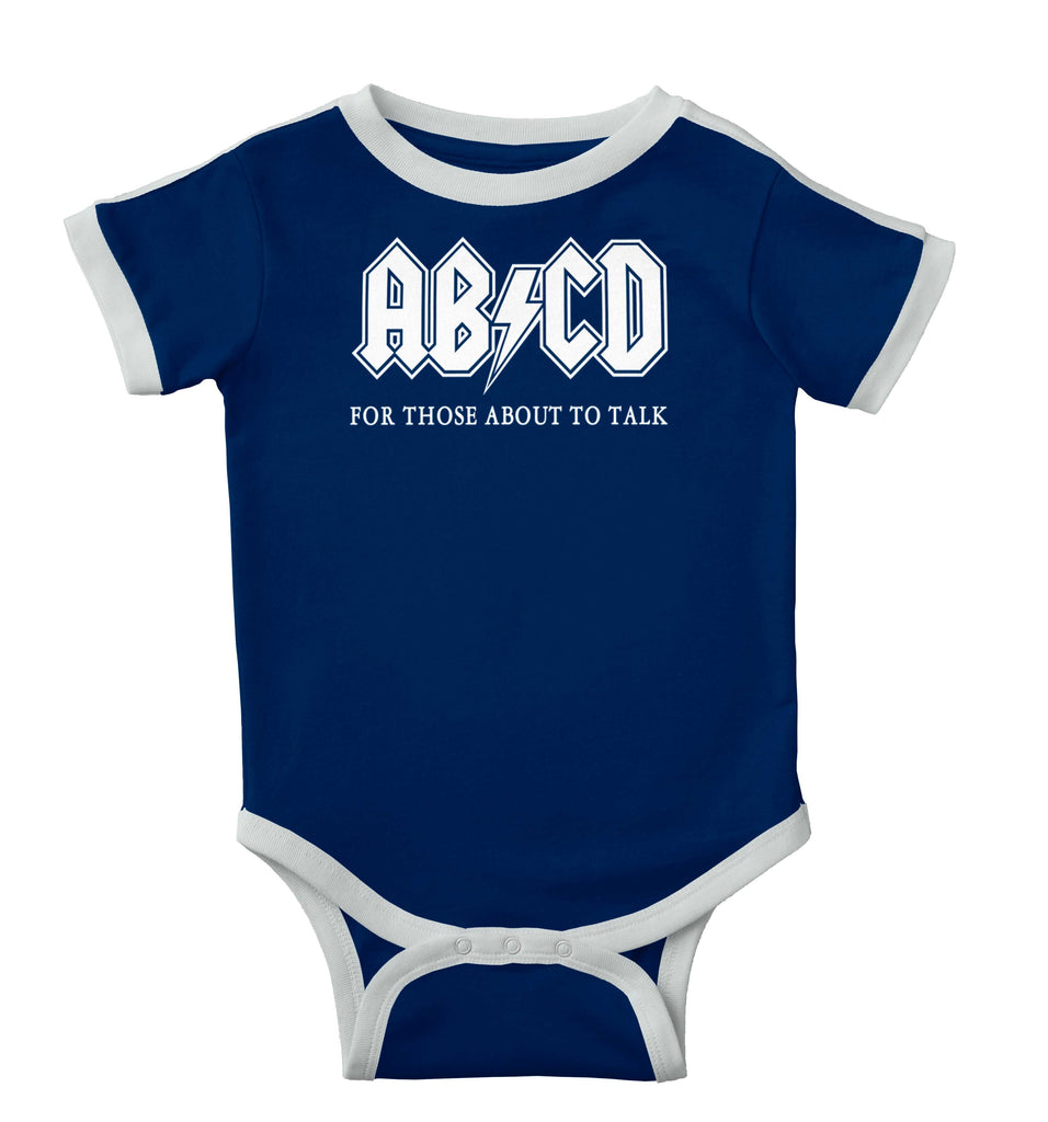 AB CD Ringer Romper Bodysuit-Direct To Garment Print-Brisco Baby