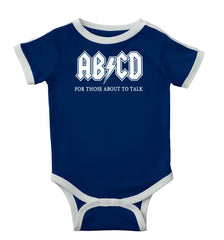AB CD Ringer Romper Bodysuit-Direct To Garment Print-Brisco Baby