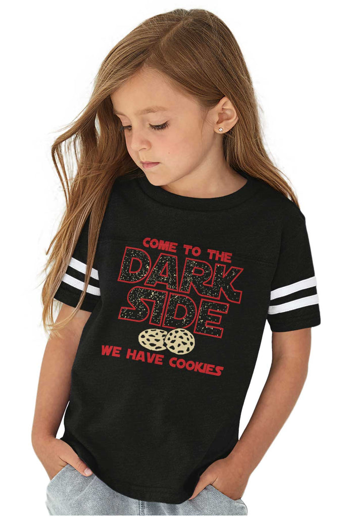 Come To The Dark Side Toddler Football Jersey Tee-Direct To Garment Print-Brisco Baby