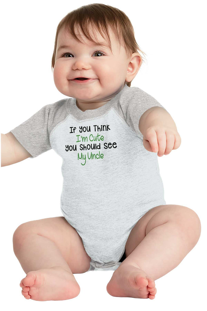 See My Uncle Raglan Romper Bodysuit-Direct To Garment Print-Brisco Baby
