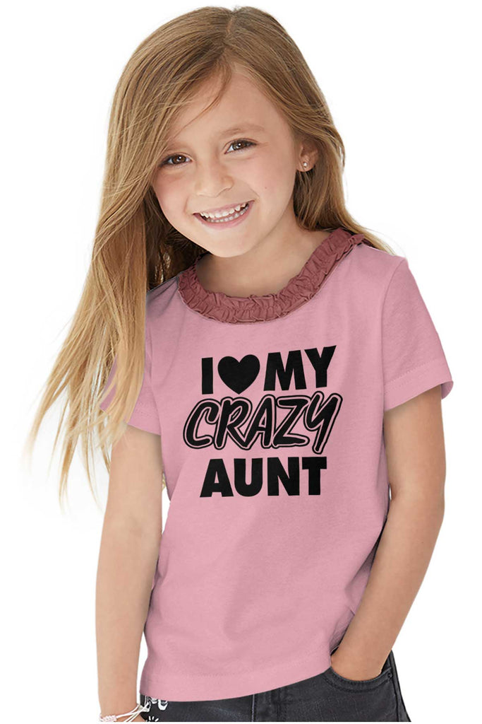 Crazy Aunt Toddler Ruffled Trim T-Shirt-Direct To Garment Print-Brisco Baby