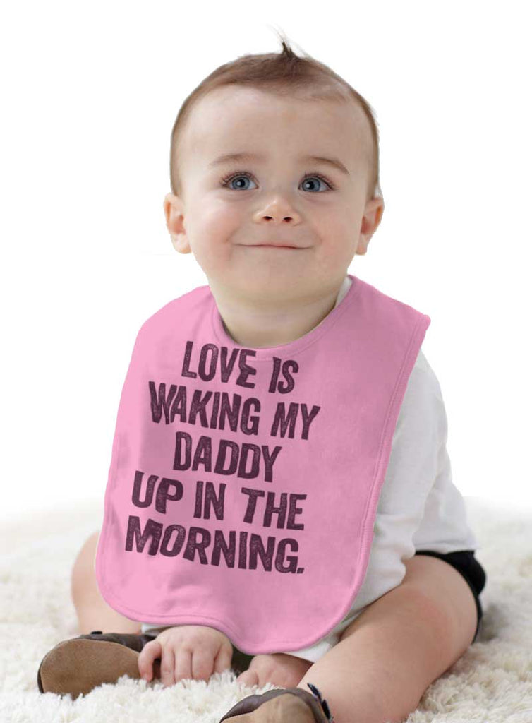 Waking Up Daddy Infant Baby Bib-Direct To Garment Print-Brisco Baby