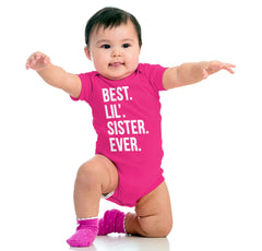 Best Lil Sister Ever Romper Bodysuit-Direct To Garment Print-Brisco Baby