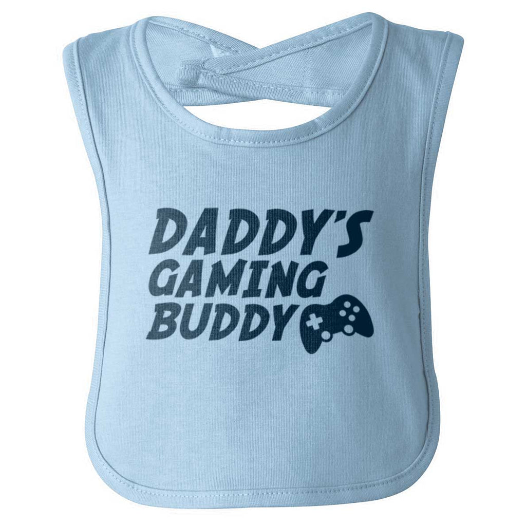 Daddy's Gaming Buddy Infant Baby Bib-Direct To Garment Print-Brisco Baby