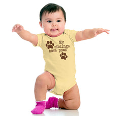 Siblings have paws Romper Bodysuit-Direct To Garment Print-Brisco Baby