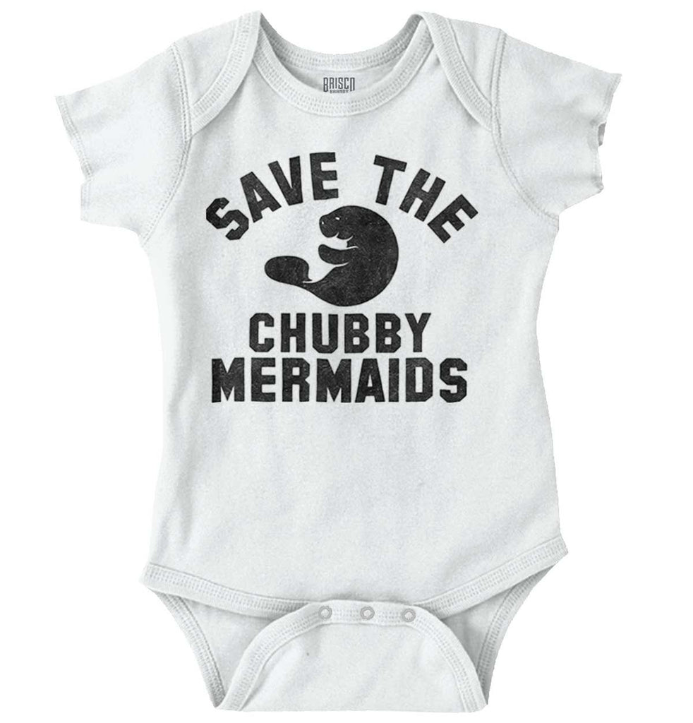 Chubby Mermaid Romper Bodysuit-Direct To Garment Print-Brisco Baby