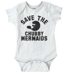 Chubby Mermaid Romper Bodysuit-Direct To Garment Print-Brisco Baby