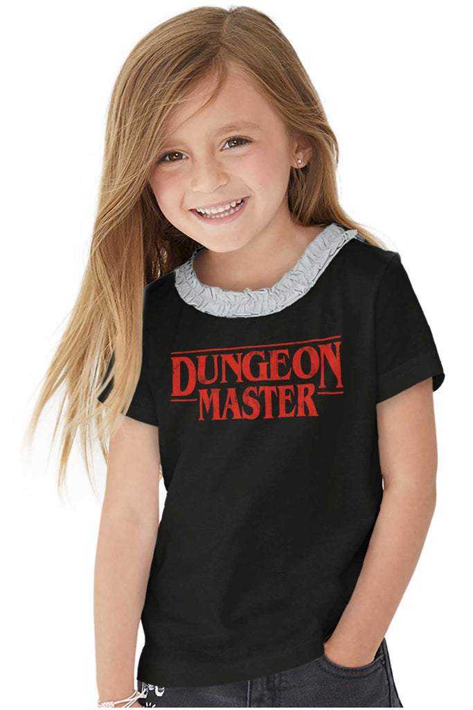 Dungeon Masters TV Show Nerd Toddler Ruffled Trim T-Shirt-Direct To Garment Print-Brisco Baby