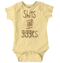 Shits and Giggles Romper Bodysuit-Direct To Garment Print-Brisco Baby