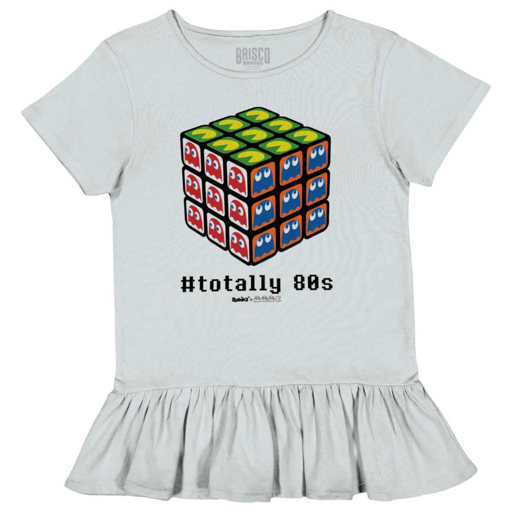 Totally 80s Toddler Ruffle Bottom Tee-Direct To Garment Print-Brisco Baby