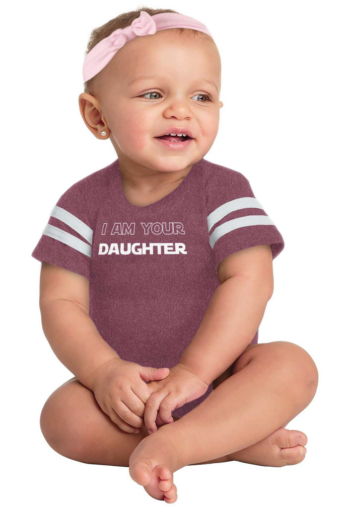 I Am Your Daughter Football Romper Bodysuit-Direct To Garment Print-Brisco Baby