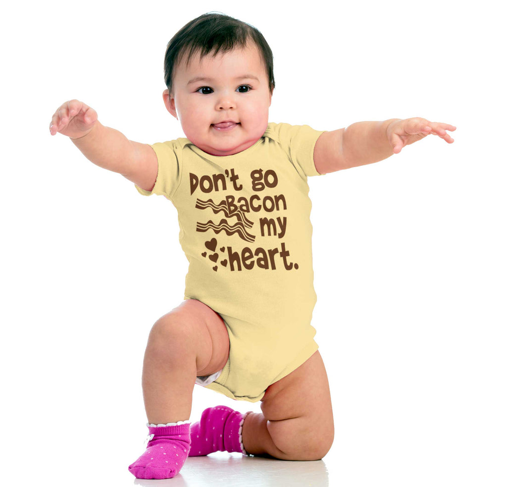 Don't Bacon my Heart Romper Bodysuit-Direct To Garment Print-Brisco Baby