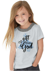 Gift From God Toddler Ruffled Trim T-Shirt-Direct To Garment Print-Brisco Baby
