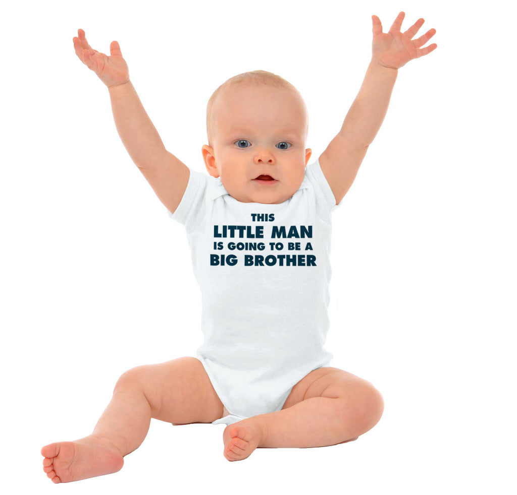 Little Man Going To Be Big Brother Romper Bodysuit-Direct To Garment Print-Brisco Baby