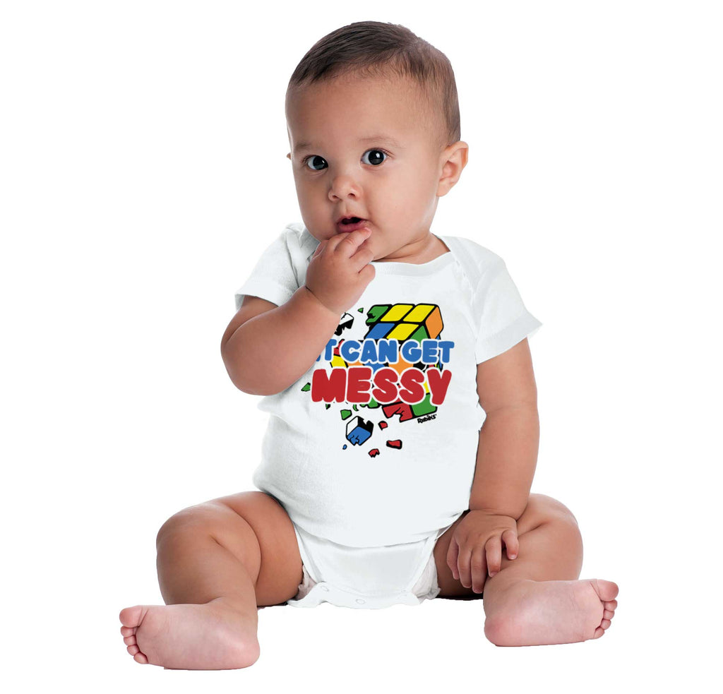 Getting Messy Romper Bodysuit-Direct To Garment Print-Brisco Baby