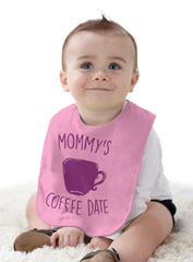 Mommy's Coffee Date Infant Baby Bib-Direct To Garment Print-Brisco Baby