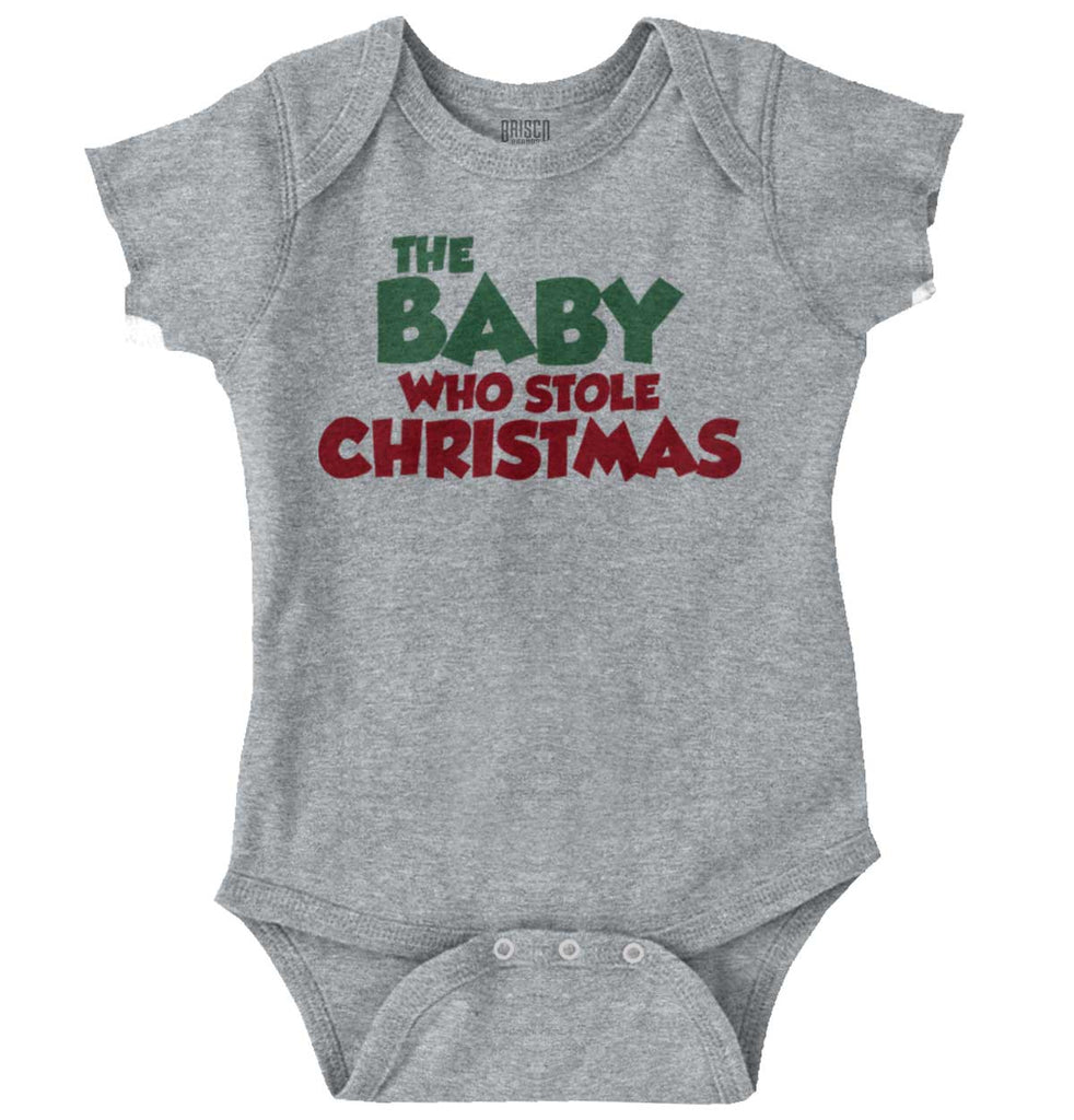 Baby Who Stole Christmas Romper Bodysuit-Direct To Garment Print-Brisco Baby