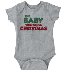 Baby Who Stole Christmas Romper Bodysuit-Direct To Garment Print-Brisco Baby
