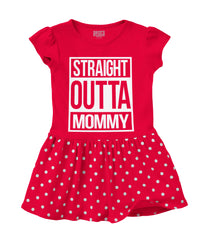 Straight Outta Mommy Baby Polka Dot Skirt Dress-Direct To Garment Print-Brisco Baby
