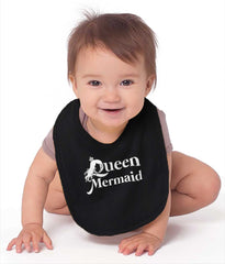 Queen Mermaid Infant Baby Bib-Direct To Garment Print-Brisco Baby