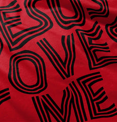 Christ Loves Me Ringer Romper Bodysuit-Direct To Garment Print-Brisco Baby