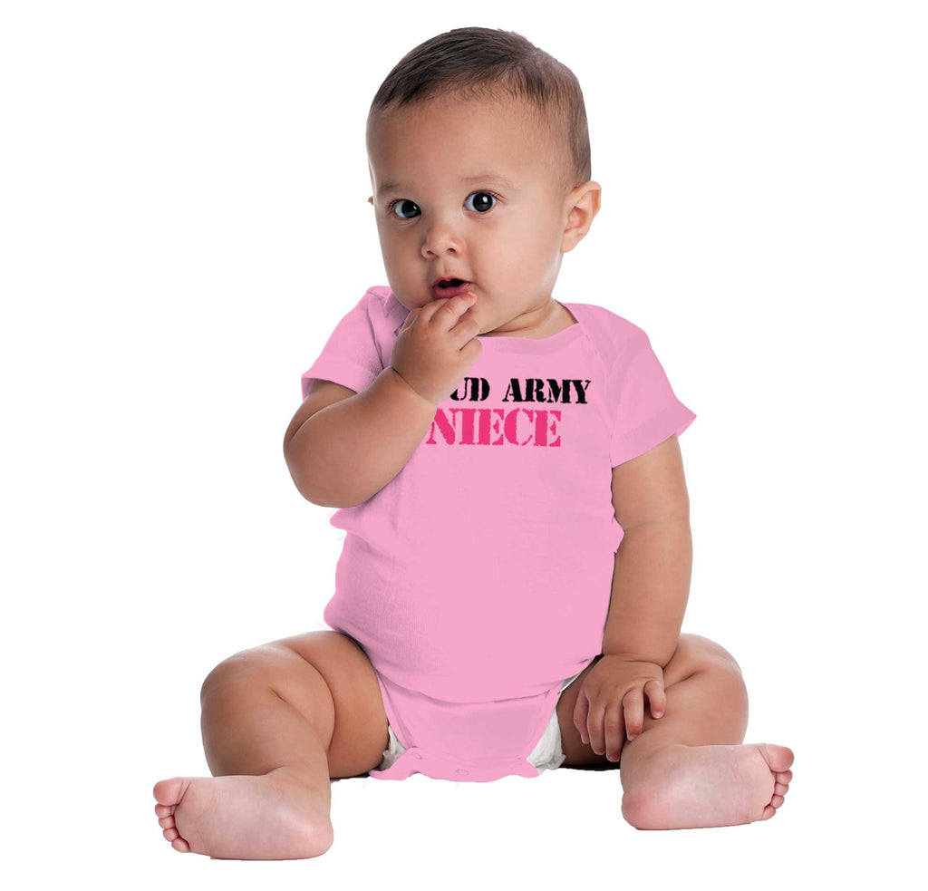 Proud Army Niece Romper Bodysuit-Direct To Garment Print-Brisco Baby