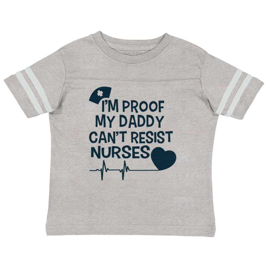 Can't Resist Nurses Toddler Football Jersey Tee-Direct To Garment Print-Brisco Baby